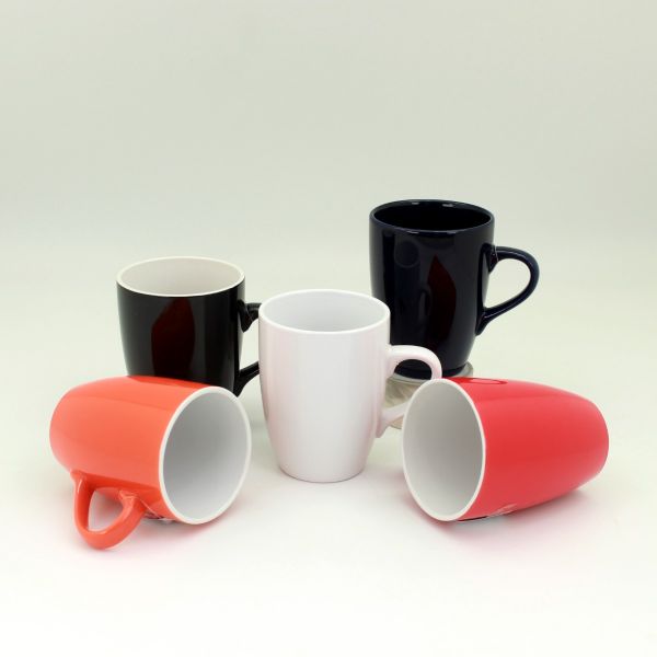 Colored Ceramic Mugs V shape 