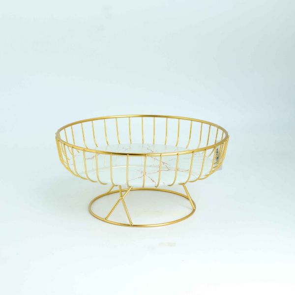 Gold color plated Metal Fruit Basket Large