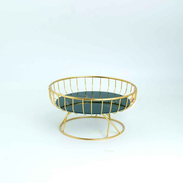 Gold color plated Metal Fruit Basket Small
