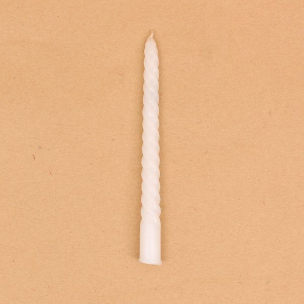 Spiral Taper Candle | Stick Candle |White Color | 20 cm