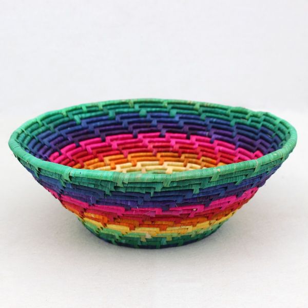 Rattan Basket Rainbow Color | Large
