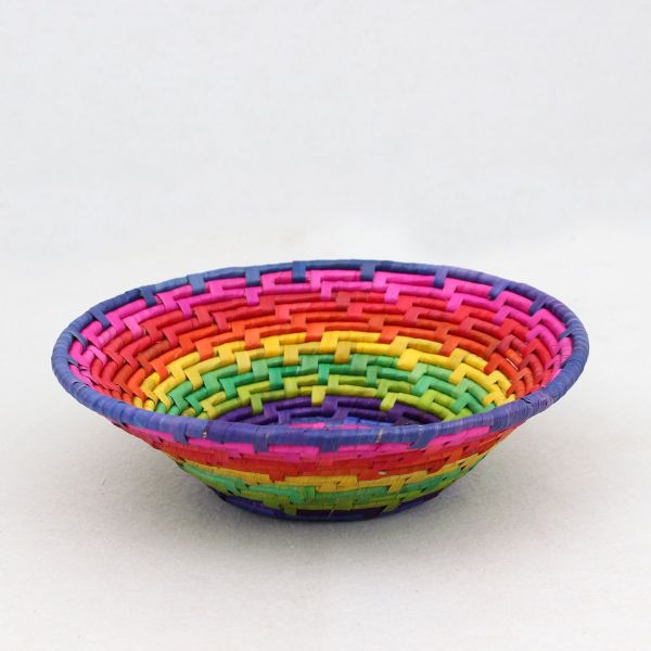 Rattan Basket Rainbow Color | Medium