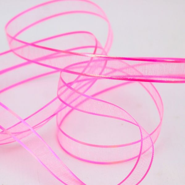 Pink Shine Line Mesh Ribbon | 10 Yard