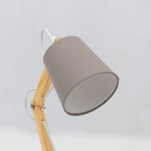 Wooden desk lamp Gray Color  (without Bulb)
