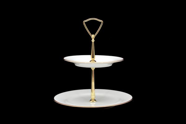 2 tier cake stand gold 