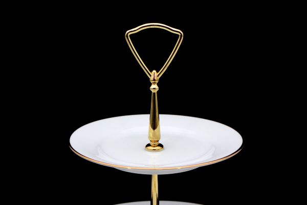 2 tier cake stand gold 