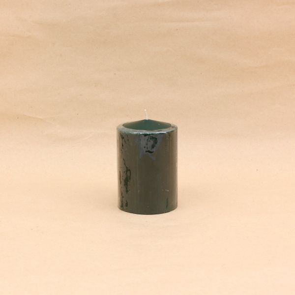 Pillar Candle Dark Green Color | 7.5*10 cm